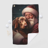 Serviette De Golf Vizsla avec Noël Festif du Père Noël (En situation)