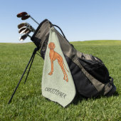 Serviette De Golf Vizsla Hongrois Chien Pointer Mignon Avec Nom Vert (Vert)