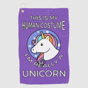 Serviette De Golf Voici Mon Costume Humain - Unicorn Edition II