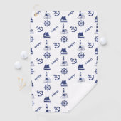 Serviette De Golf Voile Motif illustratif Marine Bleu+Blanc (En situation)