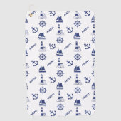 Serviette De Golf Voile Motif illustratif Marine Bleu+Blanc (Devant)
