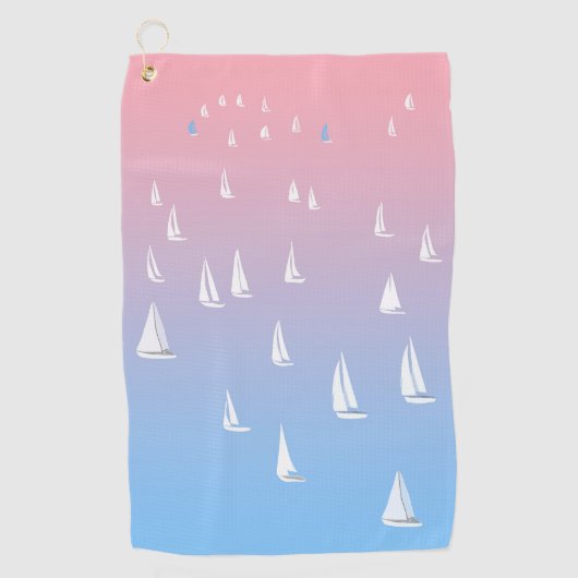 Serviette De Golf Voiliers de course en haute mer (Devant)