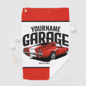 Serviette De Golf Voiture Muscle Personnalisée 1967 Garage Fastback (En situation)