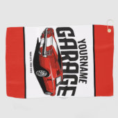 Serviette De Golf Voiture Muscle Personnalisée 1967 Garage Fastback (Horizontal)