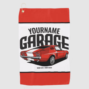 Serviette De Golf Voiture Muscle Personnalisée 1967 Garage Fastback