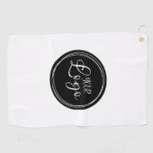 Serviette De Golf Votre logo d'entreprise sur Black Circle (Horizontal)