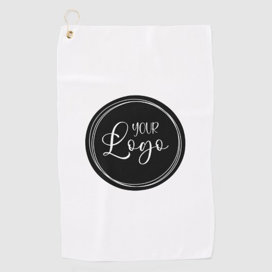 Serviette De Golf Votre logo d'entreprise sur Black Circle (Devant)