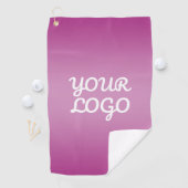 Serviette De Golf Votre logo & Moderne Simple Ombre | Violet (En situation)
