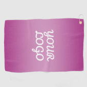Serviette De Golf Votre logo & Moderne Simple Ombre | Violet (Horizontal)