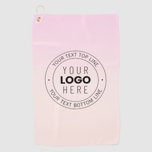 Serviette De Golf Votre logo téléchargé | Texte circulaire modifiabl (Devant)