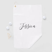 Serviette De Golf Votre nom | Écriture élégante (En situation)