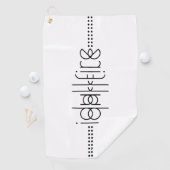 Serviette De Golf Votre nom en tant que glyphes Aliens Unique Blanc (En situation)