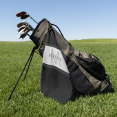 Serviette De Golf Votre nom et votre monogramme | Gris Noir & Faux A (Vert)