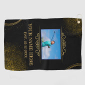 Serviette De Golf Votre Photo Ici Nom Golf Towel (Horizontal)