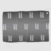 Serviette De Golf Votre simple logo répétitif | Gradient noir et gri (Horizontal)