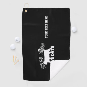 Serviette De Golf Votre texte Véritables Hommes Aimer Chats Silhouet