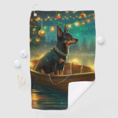 Serviette De Golf Voyage de Noël australien Kelpie (En situation)