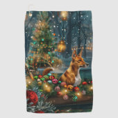Serviette De Golf Voyage de Noël de Basenji (Devant)