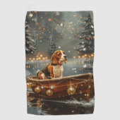 Serviette De Golf Voyage festif de Noël beagle (Devant)
