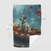 Serviette De Golf Voyage festif de Noël dalmate (En situation)