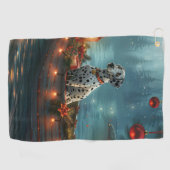 Serviette De Golf Voyage festif de Noël dalmate (Horizontal)