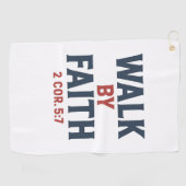 Serviette De Golf Walk by Faith 2 Cor 5:7  (Horizontal)