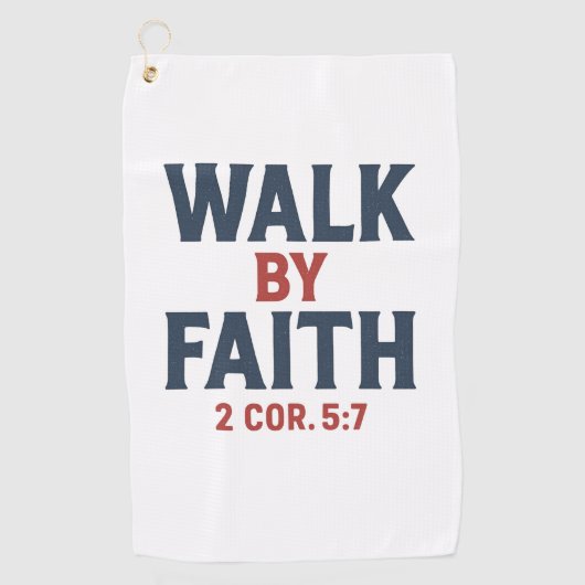 Serviette De Golf Walk by Faith 2 Cor 5:7  (Devant)