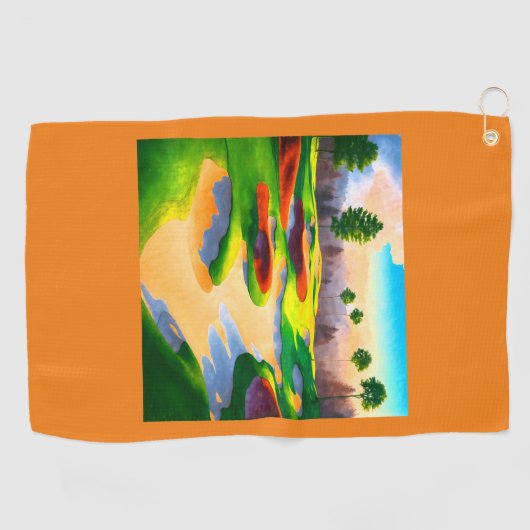Serviette De Golf Watercolor Golf Course Utopia (Horizontal)