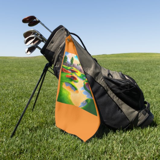 Serviette De Golf Watercolor Golf Course Utopia (Vert)