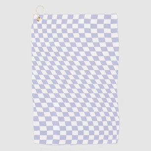 Serviette De Golf Wavy À damiers Pastel Purple Checkerboard Motif