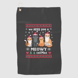 Serviette De Golf We Hiss You A Meowy Catmas Funny Cat Christmas Ugl