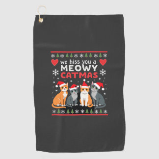 Serviette De Golf We Hiss You A Meowy Catmas Funny Cat Christmas Ugl