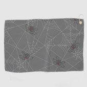 Serviette De Golf Web et citrouilles d'araignées d'Halloween (Horizontal)