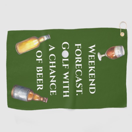 Serviette De Golf Weekend Forecend Golf with Chance of Beer (Horizontal)