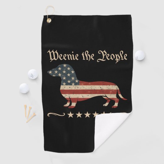 Serviette De Golf Weenie Le Peuple Dachshund 4 juillet (En situation)