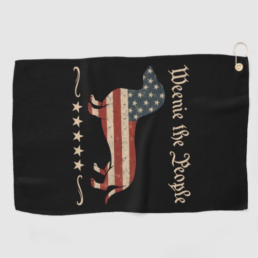 Serviette De Golf Weenie Le Peuple Dachshund 4 juillet (Horizontal)