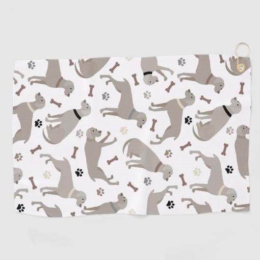 Serviette de golf Weimaraner Bones and Paws (Horizontal)