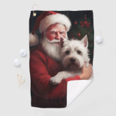 Serviette De Golf West Highland White Terrier Santa Claus Noël (En situation)