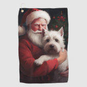 Serviette De Golf West Highland White Terrier Santa Claus Noël (Devant)