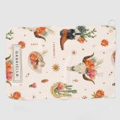 Serviette De Golf Western Desert Cactus Cowboy Casquette Nom personn (Horizontal)