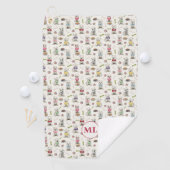 Serviette De Golf Westies blanches avec accessoires Monogramme lunai (En situation)