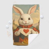 Serviette De Golf Whimsical White Rabbit Hearts Enchanted Wonderland (En situation)