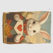 Serviette De Golf Whimsical White Rabbit Hearts Enchanted Wonderland (Horizontal)