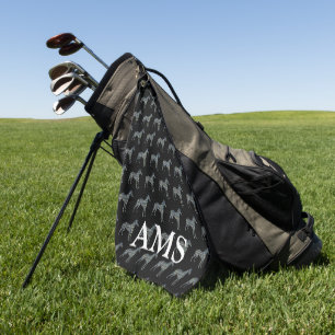 Serviette De Golf Whippet Italien Grey Chien Silhouette Y&B Grille N