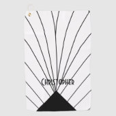 Serviette De Golf White Art Deco Design Personalised (Devant)