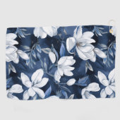 Serviette De Golf White Magnolia Motif sur l'arrière - plan de minui (Horizontal)