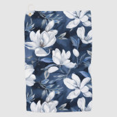 Serviette De Golf White Magnolia Motif sur l'arrière - plan de minui (Devant)