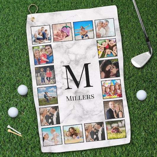 Serviette De Golf White Marble Stone Pattern