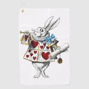 Serviette De Golf White Rabbit Alice Wonderland Hearts