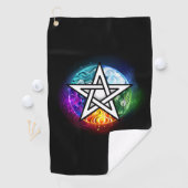 Serviette De Golf Wiccan pentagram (En situation)